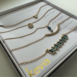 Kevia Five Piece Necklace Set Blue